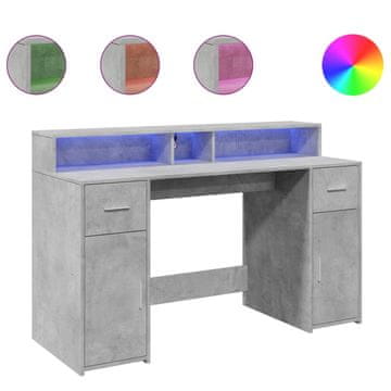 Vidaxl Desk Betonsko siva 140 x 55 x 91 cm Engineered wood