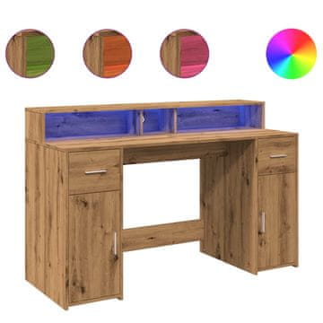 Vidaxl Miza Artisan hrast 140 x 55 x 91 cm Inženirski les