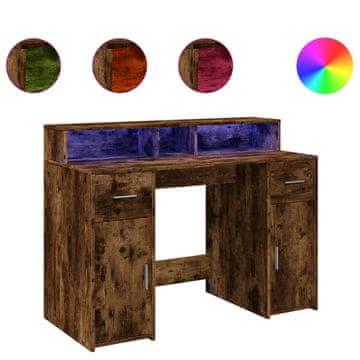 Vidaxl Desk Dimljen hrast 120 x 55 x 91 cm Engineered wood