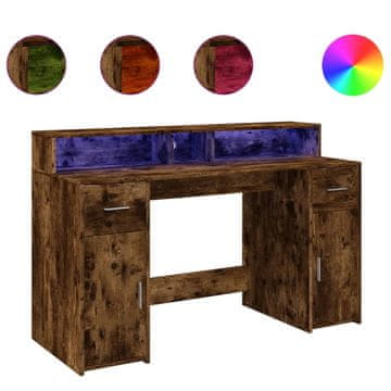 Vidaxl Desk Dimljen hrast 140 x 55 x 91 cm Engineered wood