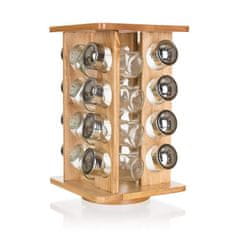 Banquet BRILLANTE steklo + les (16 kosov) z vrtljivim stojalom les.