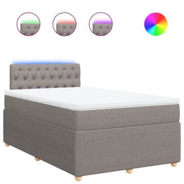 Vidaxl Box spring postelja z vzmetnico taupe 120x190 cm blago