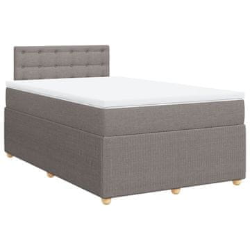 Vidaxl Box spring postelja z vzmetnico taupe 120x190 cm blago