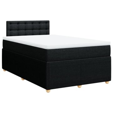 Vidaxl Box spring postelja z vzmetnico črna 120x190 cm blago