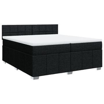 Vidaxl Box spring postelja z vzmetnico črn 200x200 cm blago