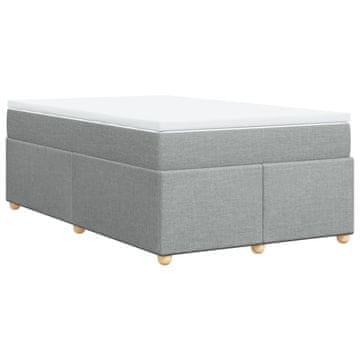 Vidaxl Boxspring postelja z vzmetnico svetlo siva 120x190 cm blago