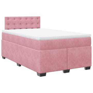 Vidaxl Box spring postelja z vzmetnico roza 120x190 cm žamet