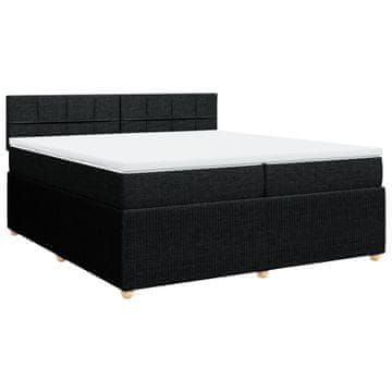 Vidaxl Box spring postelja z vzmetnico črn 200x200 cm blago