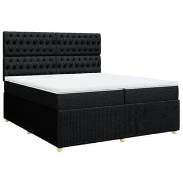 Vidaxl Box spring postelja z vzmetnico črn 200x200 cm blago