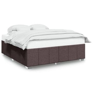 Vidaxl Posteljni okvir brez vzmetnice temno rjav 200x200 cm blago