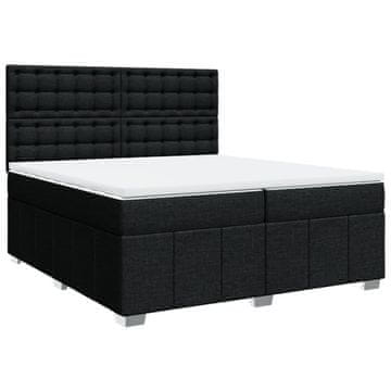 Vidaxl Box spring postelja z vzmetnico črn 200x200 cm blago