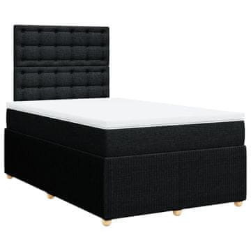 Vidaxl Box spring postelja z vzmetnico črna 120x190 cm blago