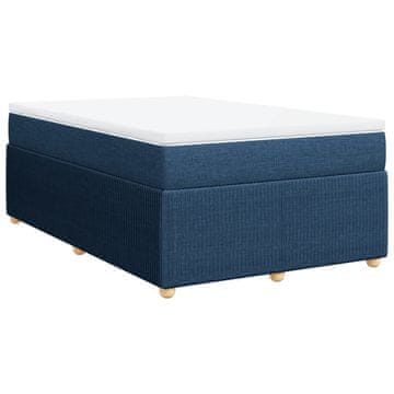 Vidaxl Box spring postelja z vzmetnico modra 120x190 cm blago