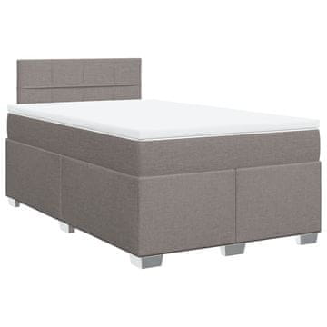 Vidaxl Box spring postelja z vzmetnico taupe 120x190 cm blago