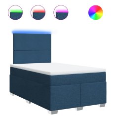 Vidaxl Box spring postelja z vzmetnico modra 120x190 cm blago
