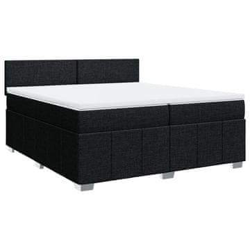 Vidaxl Box spring postelja z vzmetnico črn 200x200 cm blago
