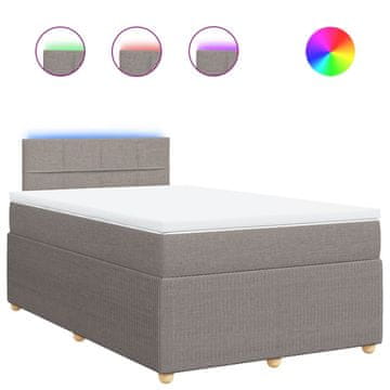 Vidaxl Box spring postelja z vzmetnico taupe 120x190 cm blago