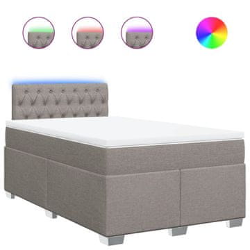 Vidaxl Box spring postelja z vzmetnico taupe 120x190 cm blago