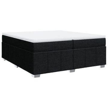 Vidaxl Box spring postelja z vzmetnico črn 200x200 cm blago