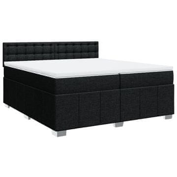 Vidaxl Box spring postelja z vzmetnico črn 200x200 cm blago