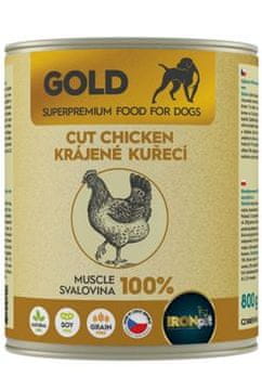 IRONpet Gold Dog cons. Piščanec, razrezan na mišice 800g