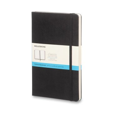 Moleskine Beležnica - trde platnice, L, s pikami - črna