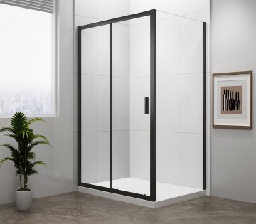 POLYSAN Eleganten Pravokotni Tuš EASY BLACK 1000x800mm s Čistim Steklom L/P