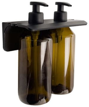 Gedy Dvojni Stenski Dozator Gedy GROUPER, 2x500ml, Rjav, Plastika