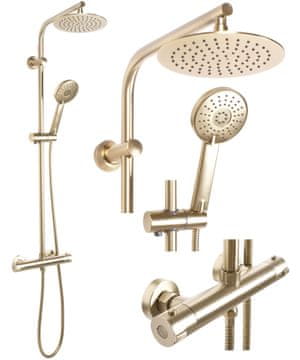 shumee BLISS ZLATO ŠČETKAN TERMOSTATSKI SET ZA TUŠIRANJE SKU REA-P8413