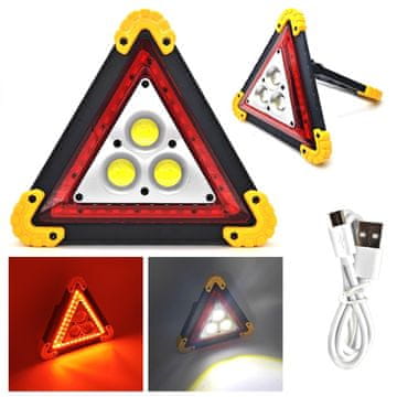 motoLEDy LED opozorilni trikotnik, svetilka, powerbank + baterije