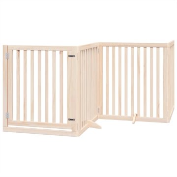 Vidaxl Ograda za pse z vrati zložljiva 4 paneli 320 cm topolovina