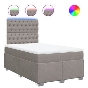 Vidaxl Box spring postelja z vzmetnico taupe 120x190 cm blago