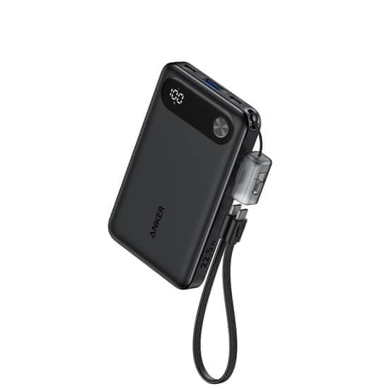 Anker Powerbank 10000 mAh, 22,5W s priloženim USB-C kablom, črn