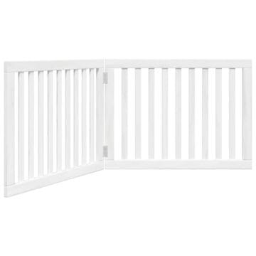 Vidaxl Vrata za pse zložljiva 2 panela bela 160 cm topolovina