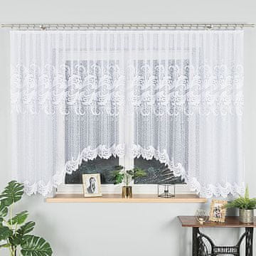 shumee IWONA - Že izdelana žakard zavesa z izrezom na dnu - 500x160 cm - bela -