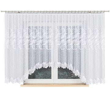 shumee Iwona - Že izdelana žakard zavesa z izrezom na dnu - 500x160 cm - bela -