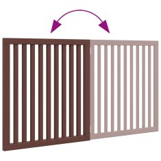 Vidaxl Vrata za pse zložljiva 2 panela rjava 160 cm topolovina