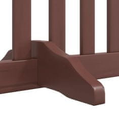 Vidaxl Ograda za pse z vrati zložljiva 4 paneli rjava 320cm topolovina