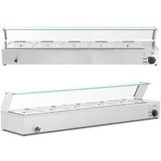 Royal Catering Bemar grelnik za jedi, grelni pult z zaščitnim pokrovom 5 x GN 1/2 2000 W