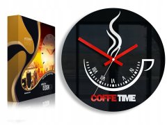 shumee ČRNA STENSKA URA COFFEE TIME II