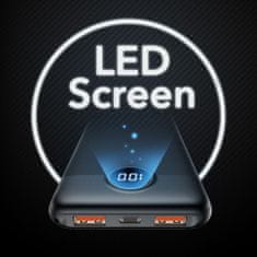 VEGER L10S PowerBank 10.000 mAh LCD, črn