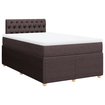 Vidaxl Box spring postelja z vzmetnico temno rjava 120x190 cm blago