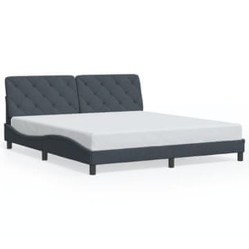 Vidaxl Posteljni okvir brez vzmetnice temno siv 200x200 cm žamet