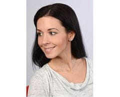 Zlati okrogli uhani s svetlo modrim kristalom 239 001 00806 07