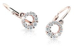 Cutie Jewellery Otroški uhani iz roza zlata C2154-10-X-4 (Barva bela)