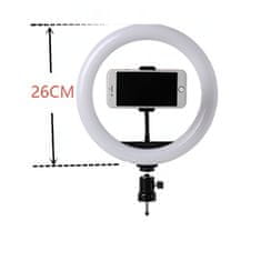 MG Selfie Ring Fill krožka LED LED svetloba 10'' + stativ 1.8m, črna