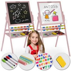 shumee Ricokids magnetna vrtljiva tabla za pisanje krede - roza