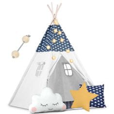 shumee Teepee šotor za otroke z lučmi Nukido - mornarsko moder
