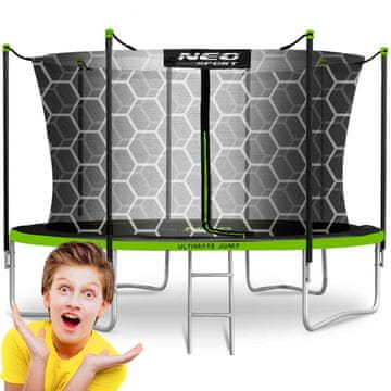 Neo-Sport Vrtni trampolin 12ft/374cm z notranjo mrežo in lestvijo