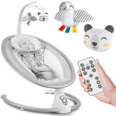 shumee Večnamenski gugalni stol z avtomatskim guganjem, belo-siv Ricokids 705000
